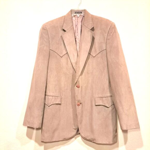 Circle S Western blazer jacket sport coat cowboy gray microfiber yoke size 42L - Picture 1 of 15